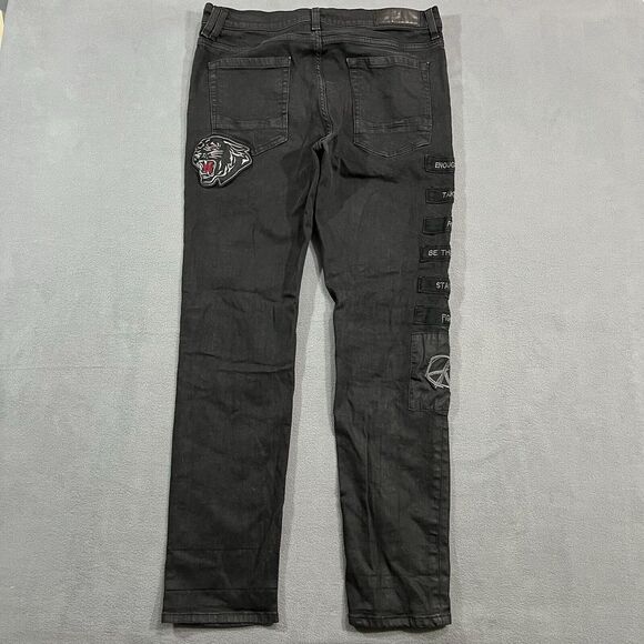 Sean John Jeans Mens 36x34 Black Panther Patches‎ Distressed Y2K Tapered - Picture 13 of 14
